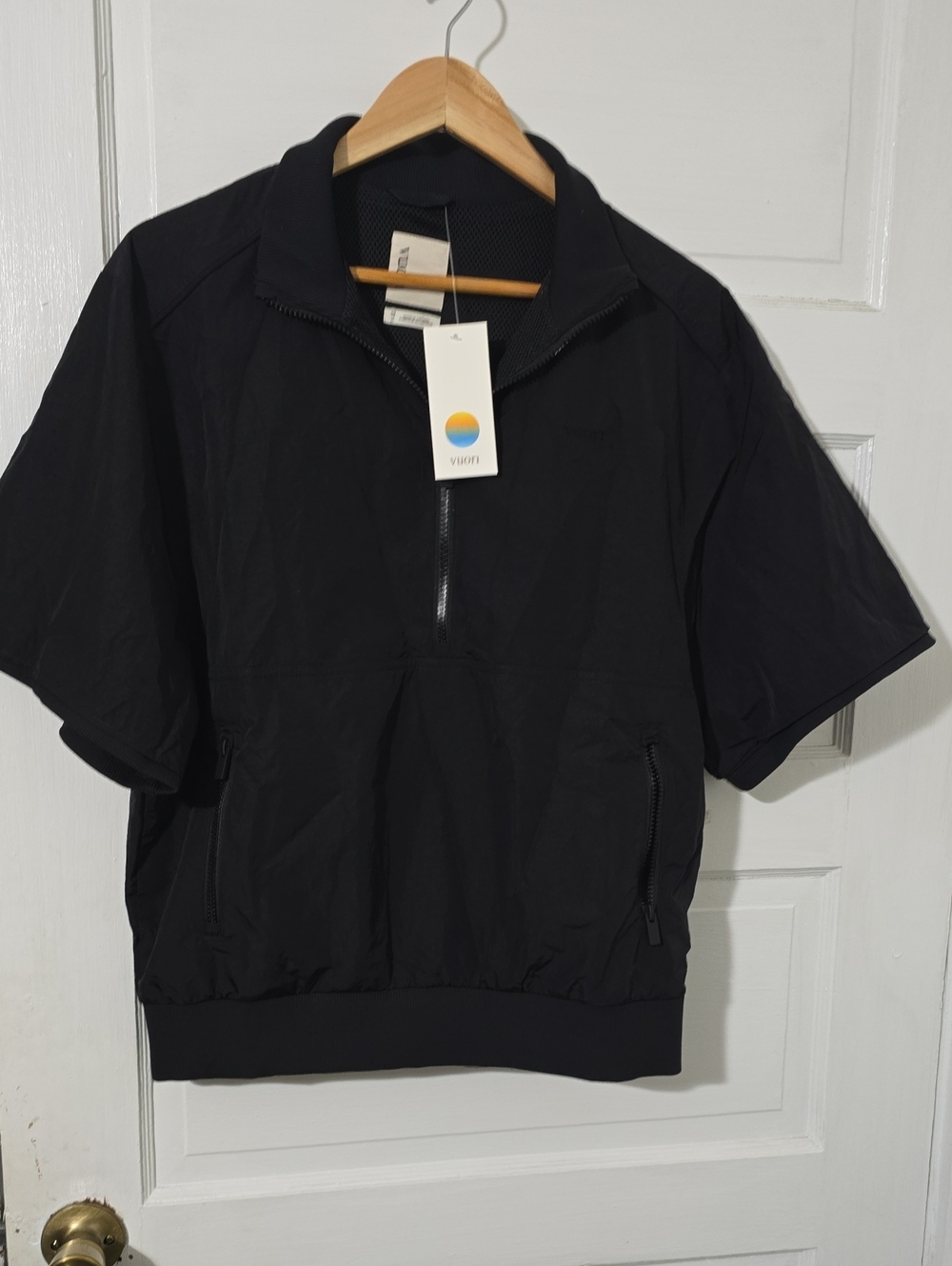 Vuori Black Short-Sleeve Half-Zip Pullover